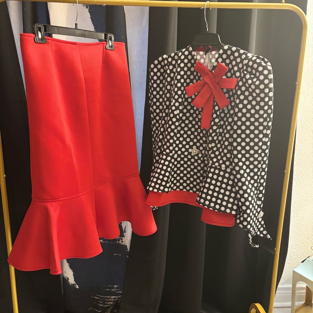 Red Flared Skirt